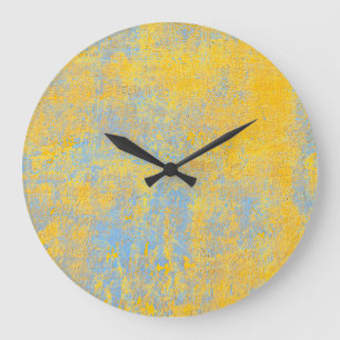 Himmelblau und gelb große wanduhr