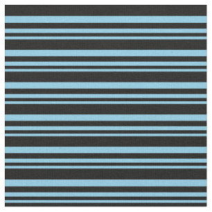 Himmelblau und schwarz Streifen Muster Stoff