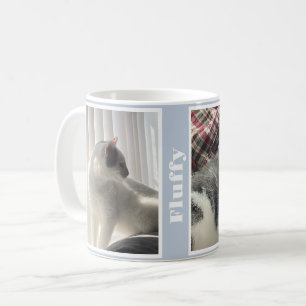 Himmelblaue Haustierfotos und Namen Kaffeetasse