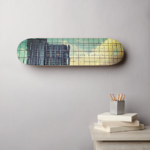 Himmelblaue Vögel auf Hochseil-Skateboard Skateboard