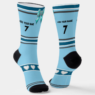 Himmelblauer Bogen - Name Nummer Socken