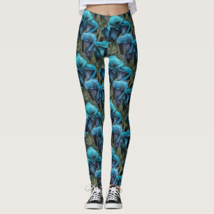 Himmelblauer Fitnessstudio Calla Lilien Funkelndes Leggings