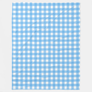 Himmelblauer Gingham Fleecedecke