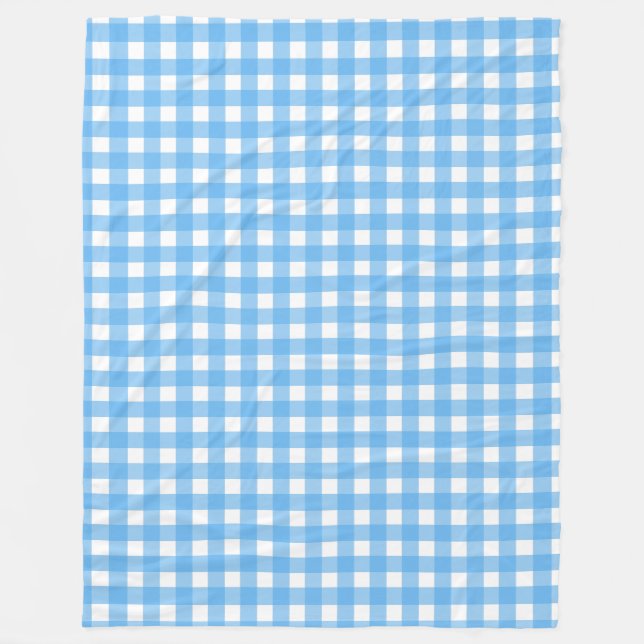 Himmelblauer Gingham Fleecedecke (Vorderseite)