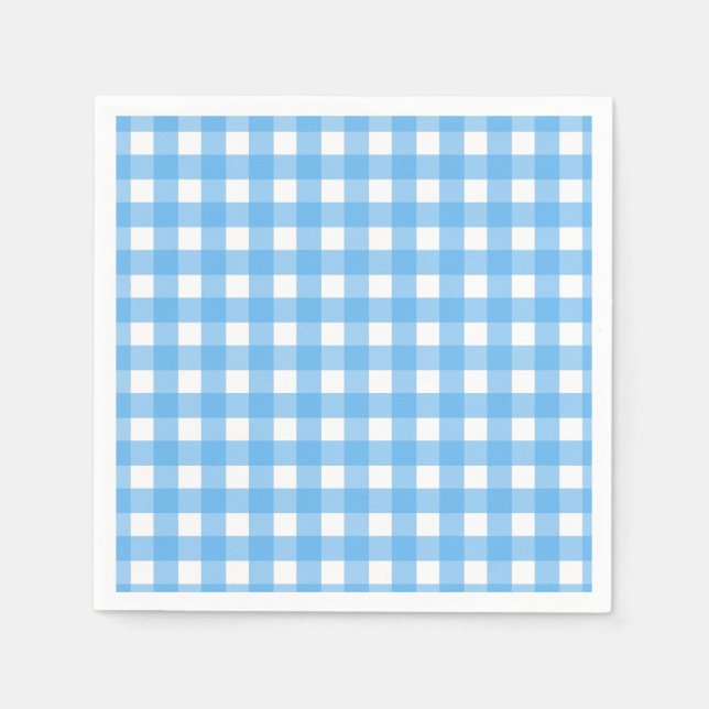 Himmelblauer Gingham Serviette (Vorderseite)
