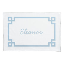 Himmelblauer Griechischer Schlüssel Monogramm Stan