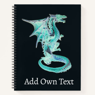 Himmelblauer himmlischer Drache mythisches Tier Ku Notizbuch