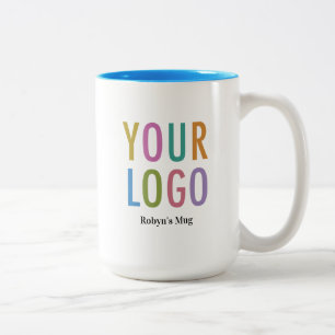 Himmelblauer Innenbecher mit individuellem Firmenl Zweifarbige Tasse