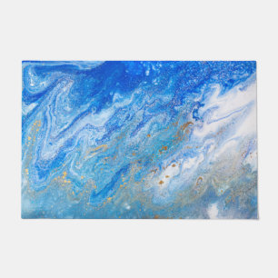 Himmelblauer Marmor Fußmatte