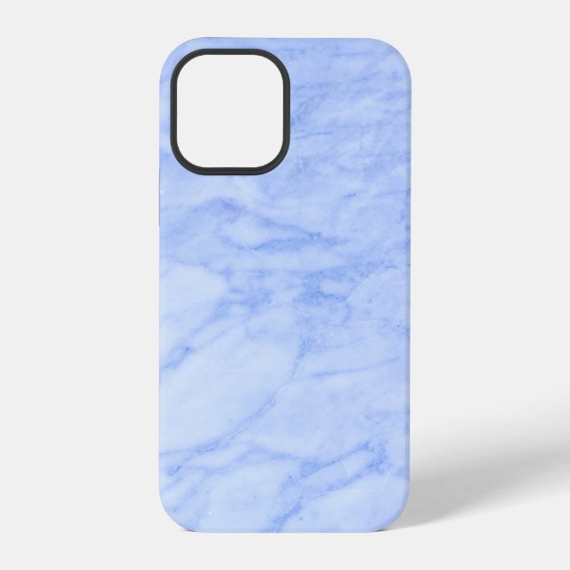 Himmelblauer Marmor iPhone 12 Pro Hülle (Rückseite)