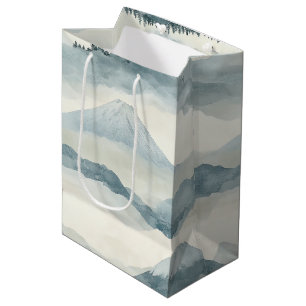 Himmelblauer Schneeberg-Wolkenlandschaftsmuster Mittlere Geschenktüte