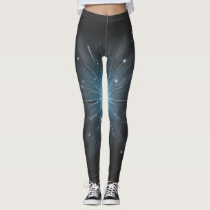 Himmelblauer Sternenexplosion Kosmisches Licht Leggings