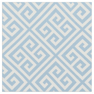 Himmelblaues Griechisches Schlüssel-Muster Stoff