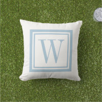 Himmelblaues und Weißes Klassisches Quadratmonogra