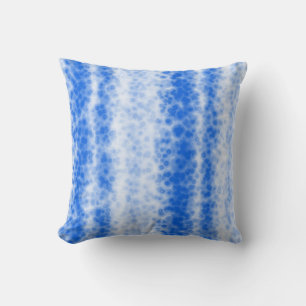Himmelblaues und weißes Wasserfarben-Blasendesign- Kissen
