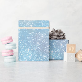Himmelblaues weiches weißes Glittermuster Geschenkpapier
