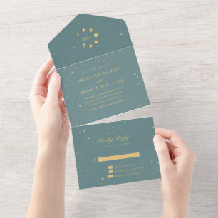 Himmelgold Hochzeit (kein ENV) All In One Einladung