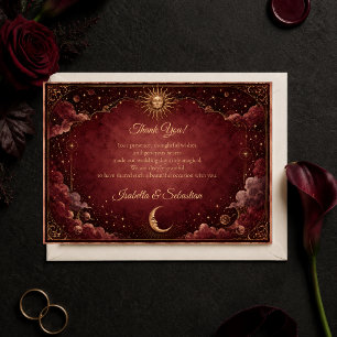 Himmelhochzeit mit astrologischem Thema Dankeskarte