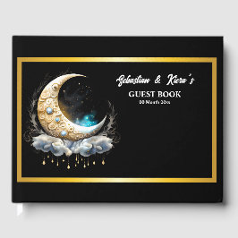 Himmelmond Silhouette Sternennacht Gästebuch