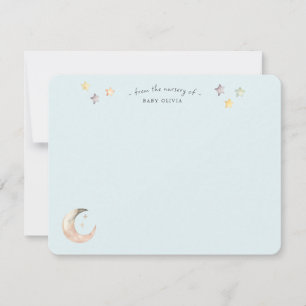 Himmelmond und Sterne Blaue Babyparty für Jungen Dankeskarte