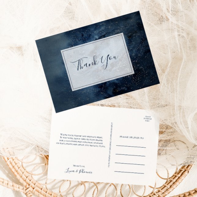 Himmelnächtliche Himmel mit Rahmen Danke Postcard Postkarte (Von Creator hochgeladen)