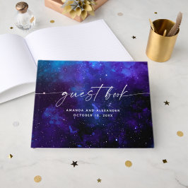 Himmels-Hochzeit | Elegante Galaxie Kosmos Gästebuch