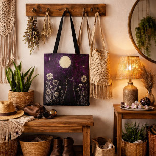 Himmels-Katze Blumen Violett Tasche