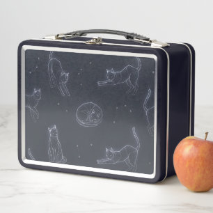 Himmels Katzen Konstellation Metall-Lunchbox Metall Brotdose