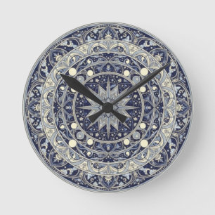 Himmels-Kompass-Mandala-Sternenmuster-Kunst Runde Wanduhr