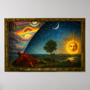 Himmels Kosmos Abgeleitet von Flammarion-Stich Poster