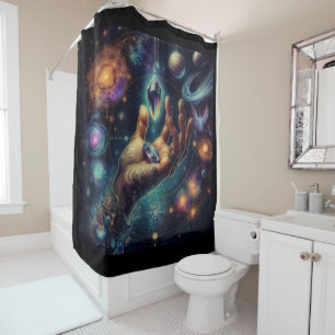 Himmels Kristall in der Palm Galaxy Spacy Duschvorhang