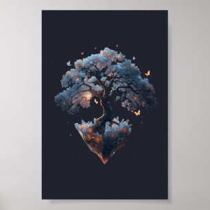 Himmels Kristallbaum – Fantasie-Naturkunst Poster