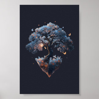 Himmels Kristallbaum – Fantasie-Naturkunst Poster