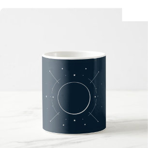 Himmels-Linienkunst-Tasse - Navy & Silber (vollstä Kaffeetasse
