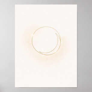 Himmels-Minimalkreis-Wandkunst - Boho-Sonnenscheib Poster