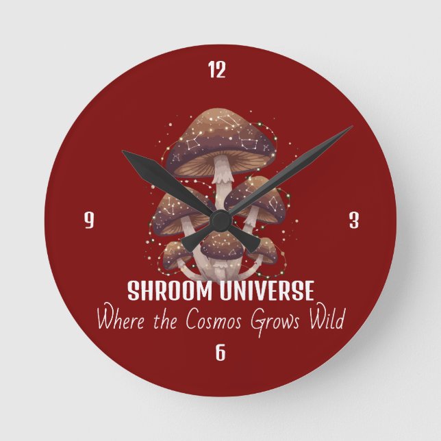 Himmels-Pilz-Konstellation-Universum Runde Wanduhr (Vorderseite)