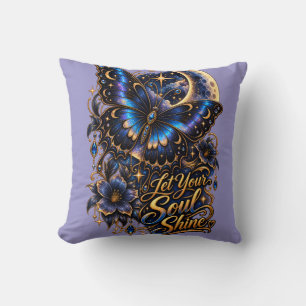 Himmels-Schmetterling "Lass Deine Seele Strahlen" Kissen