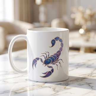Himmels-Skorpion-Tasse Gold- und Blaulinienkunst Kaffeetasse
