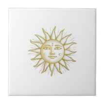 Himmels-Sonne mit Gesicht Gold und Weiß