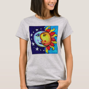 Himmels-Sonne-Mond-Neunziger-Jahre-Kunst-Design T-Shirt
