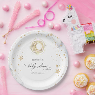 Himmels-Sonne, Mond, Sterne Baby-Party  Pappteller