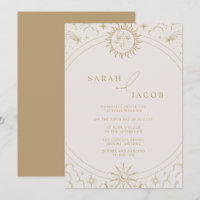 Himmels-Sonne-Mond-Sterne Goldene Hochzeit