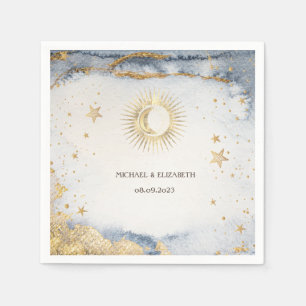 Himmels-Sonne, Mond, Sterne Serviette