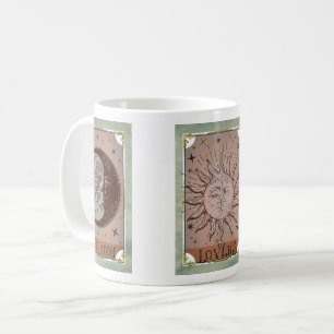 Himmels-Sonne & Mond Vintage-Tarotkarte Kaffeetasse
