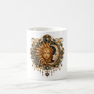 Himmels-Sonne-und-Mond-Art-Nouveau-Mystik-Symbol Kaffeetasse