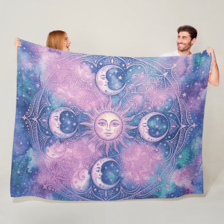 Himmels-Sonne- und Mond-Mandala-Galaxie-Nebel Fleecedecke