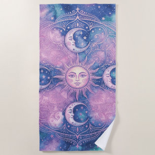 Himmels-Sonne- und Mond-Mandala-Galaxie-Nebel Strandtuch