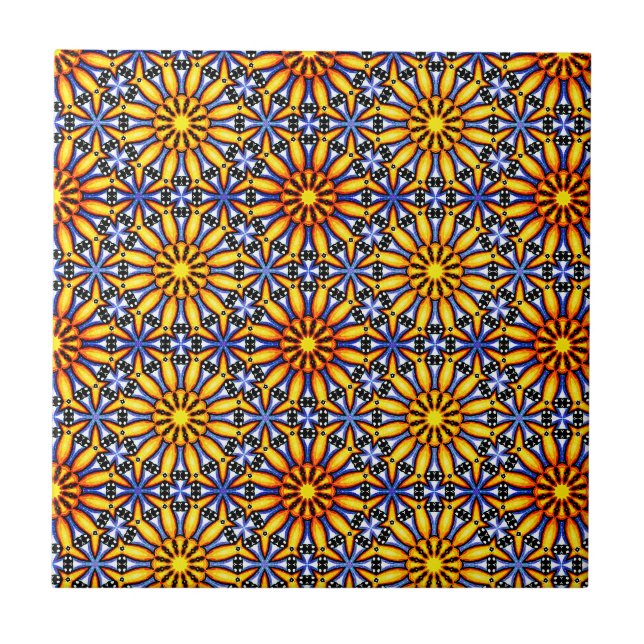 Himmels-Sonnen-Mandala-Steinkocher Fliese (Vorderseite)