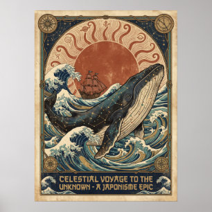 Himmels-Wal-Reise Japonisme-Epos-Wandkunst Poster