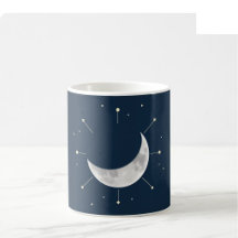 Himmels-Wasserfarben-Tasse - Tiefes Navy & Silber